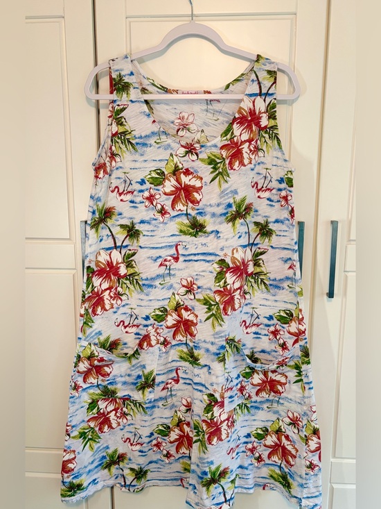 fresh produce Dresses & Skirts - fresh produce Tropical Drape Dress Flamingo Large Made in USA Vacation Island